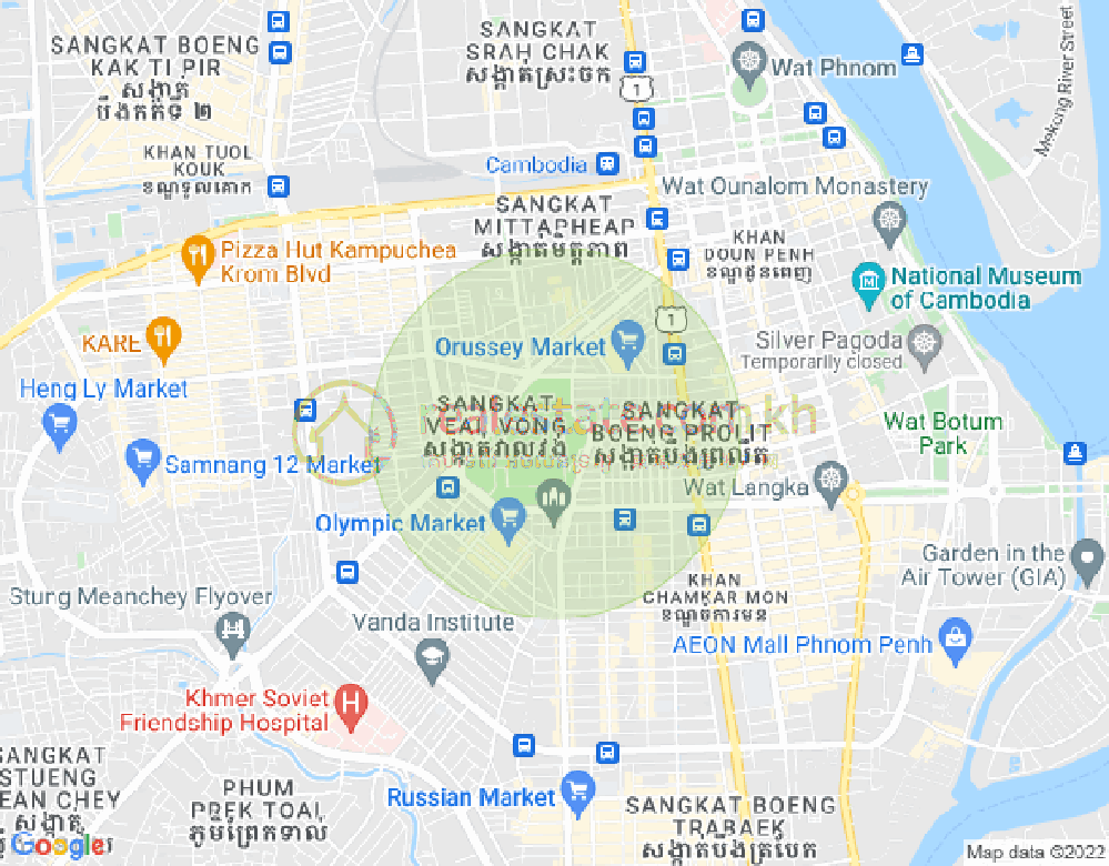 Mapa: Veal Vong, 7 Makara, Phnom Penh