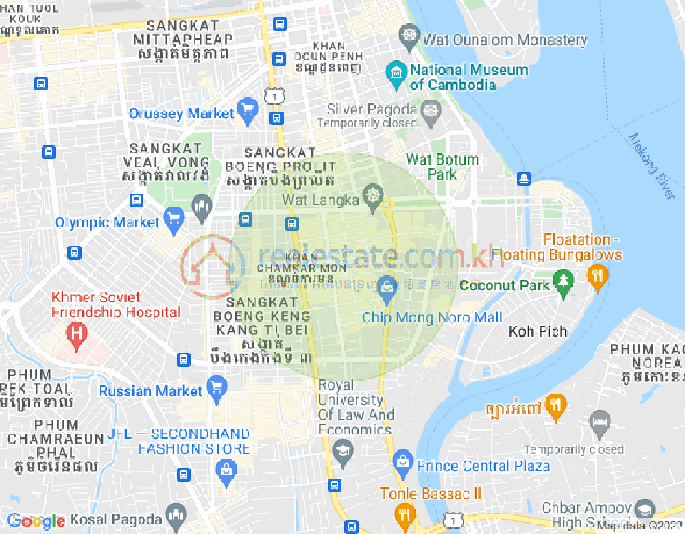 Mapa: BKK 1, Boeng Keng Kang, Phnom Penh