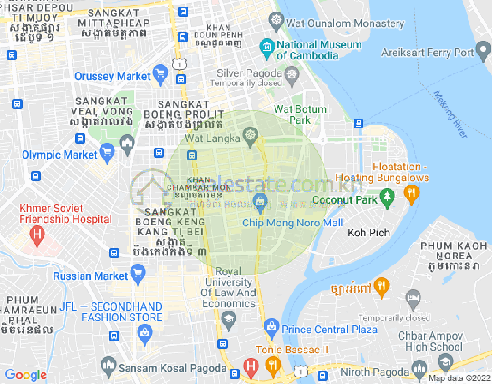 แผนที่ โตนเลบาสัก, จัมการมอน, พนมเปญ