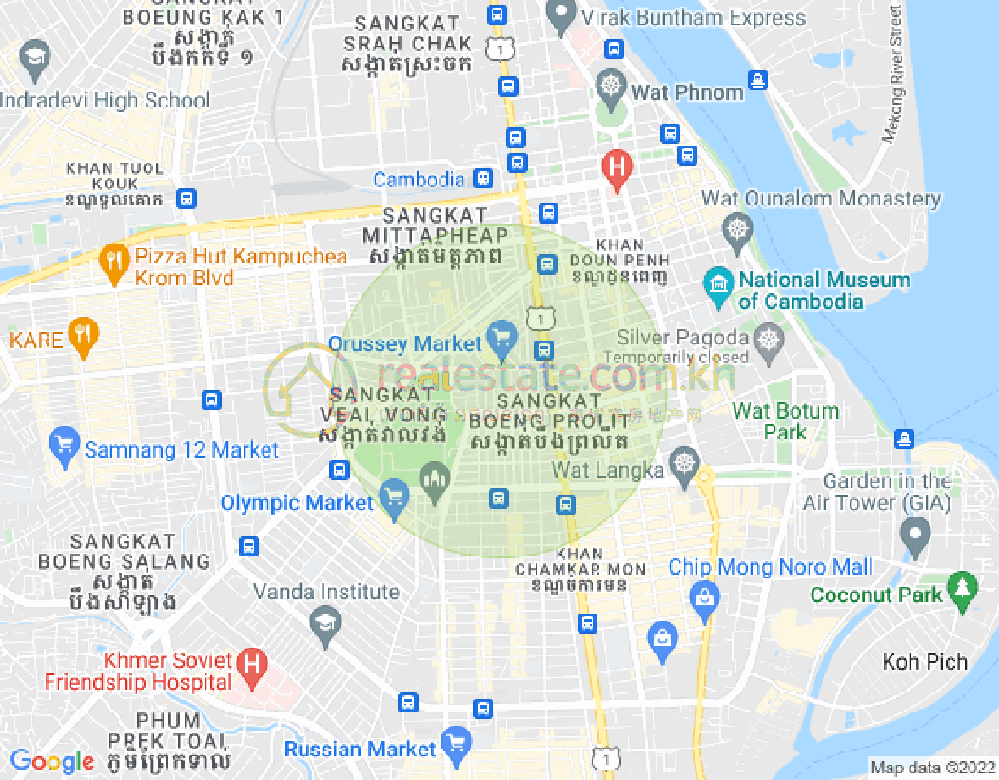 แผนที่ Ou ruessei 1, เจ็ดมกรา, พนมเปญ