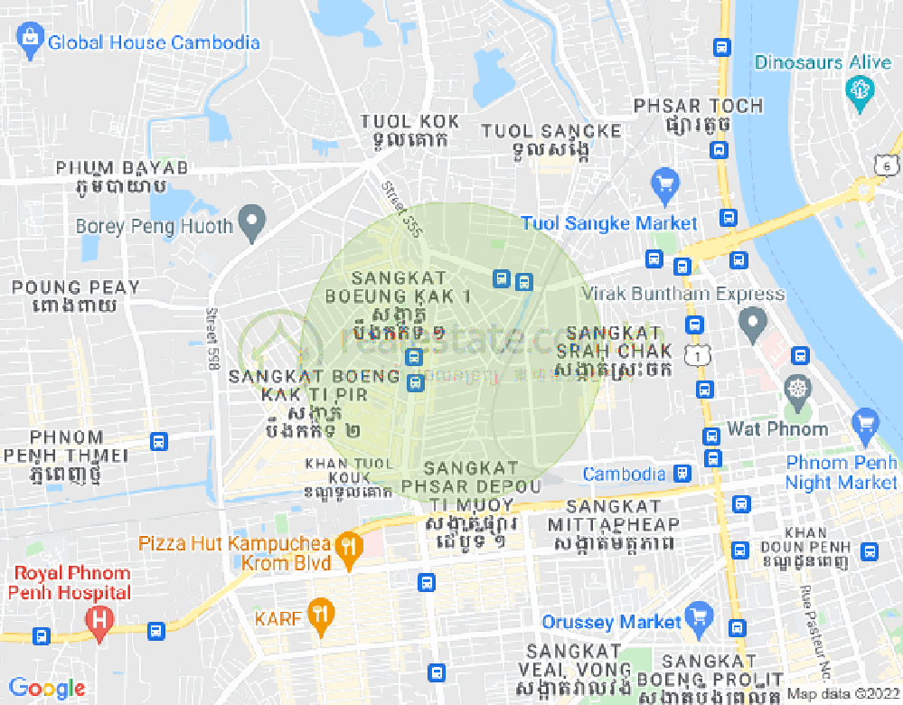 万谷湖1分区, 堆谷区, 金边地图