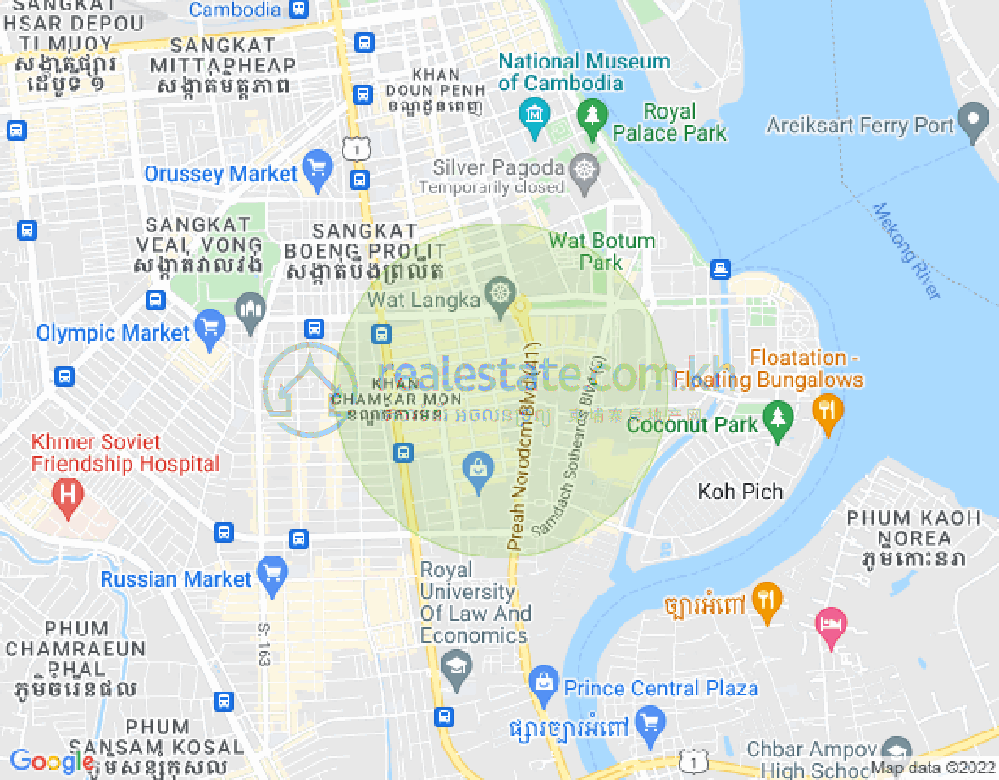 Carte de BKK 2, Boeng Keng Kang, Phnom Penh
