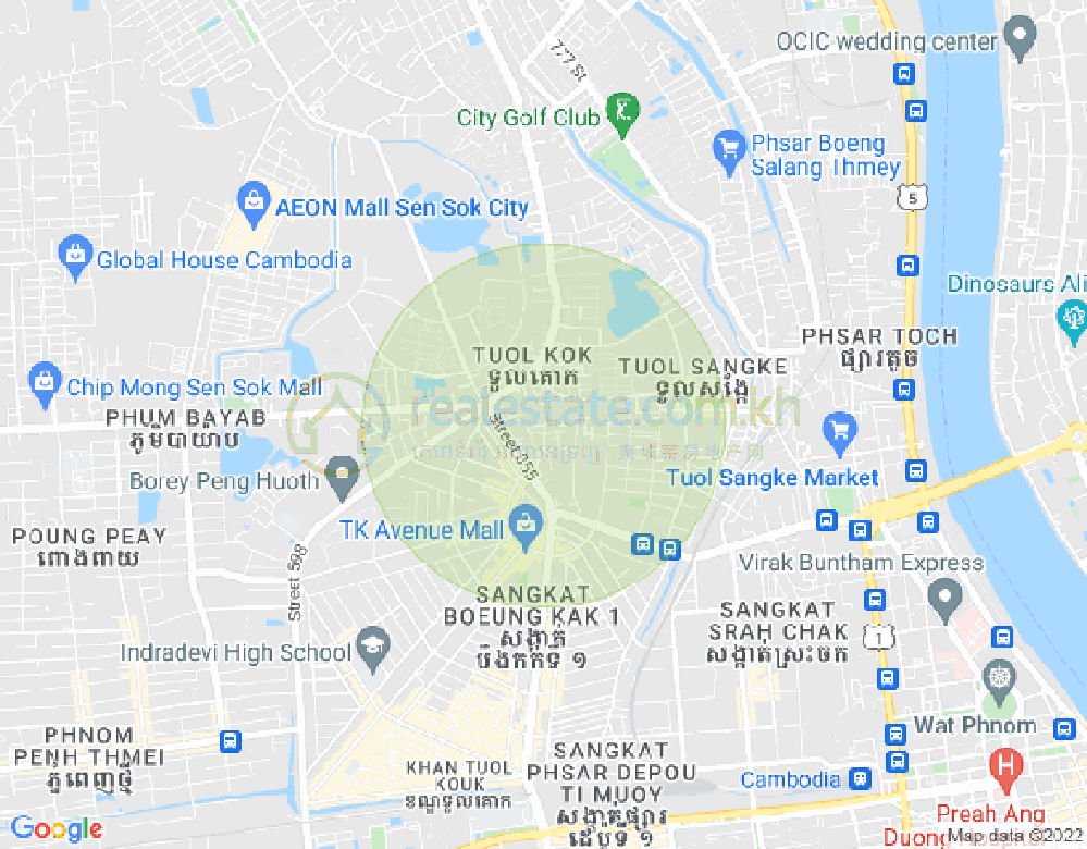 레이시교외, 프놈펜 지도