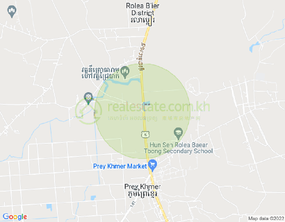 Map of number 5 Road, Rolea B'ier, Kampong Chhnang
