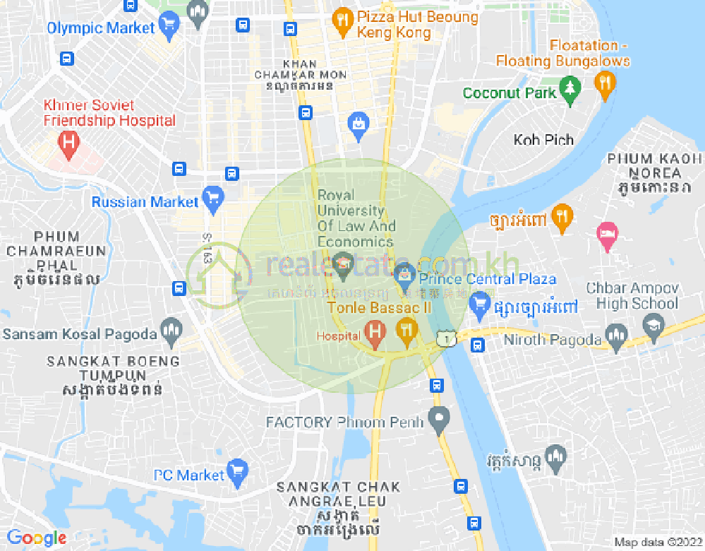 Map of Boeung Trabek, Chamkarmon, Phnom Penh