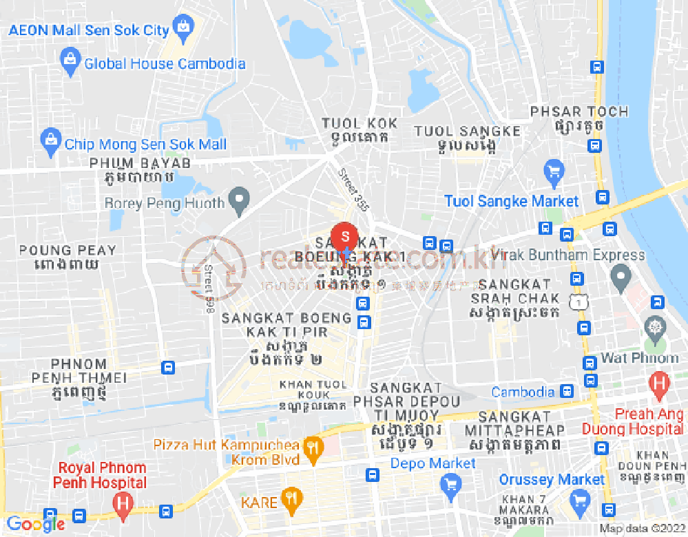 ブン・カック1, トゥールコーク, プノンペンの地図