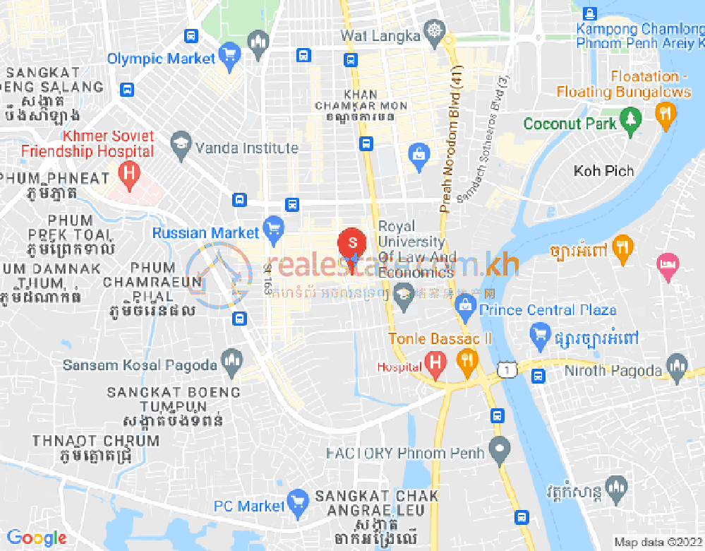 Map of Boeung Trabek, Chamkarmon, Phnom Penh