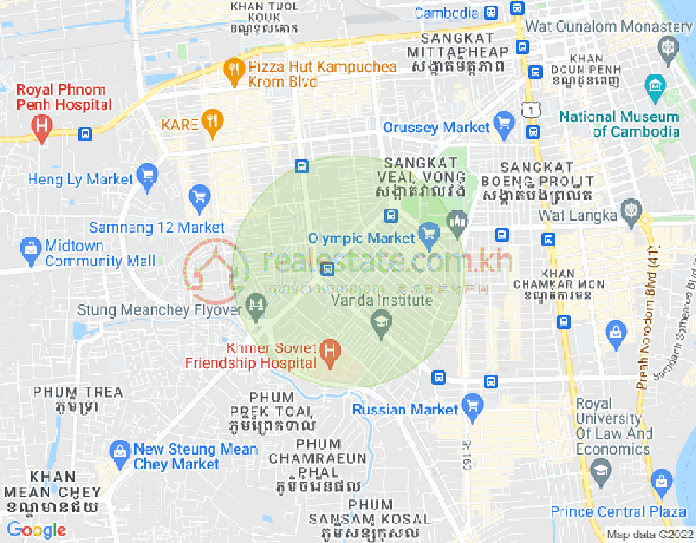 Map of Toul Svay Prey 2, Boeng Keng Kang, Phnom Penh