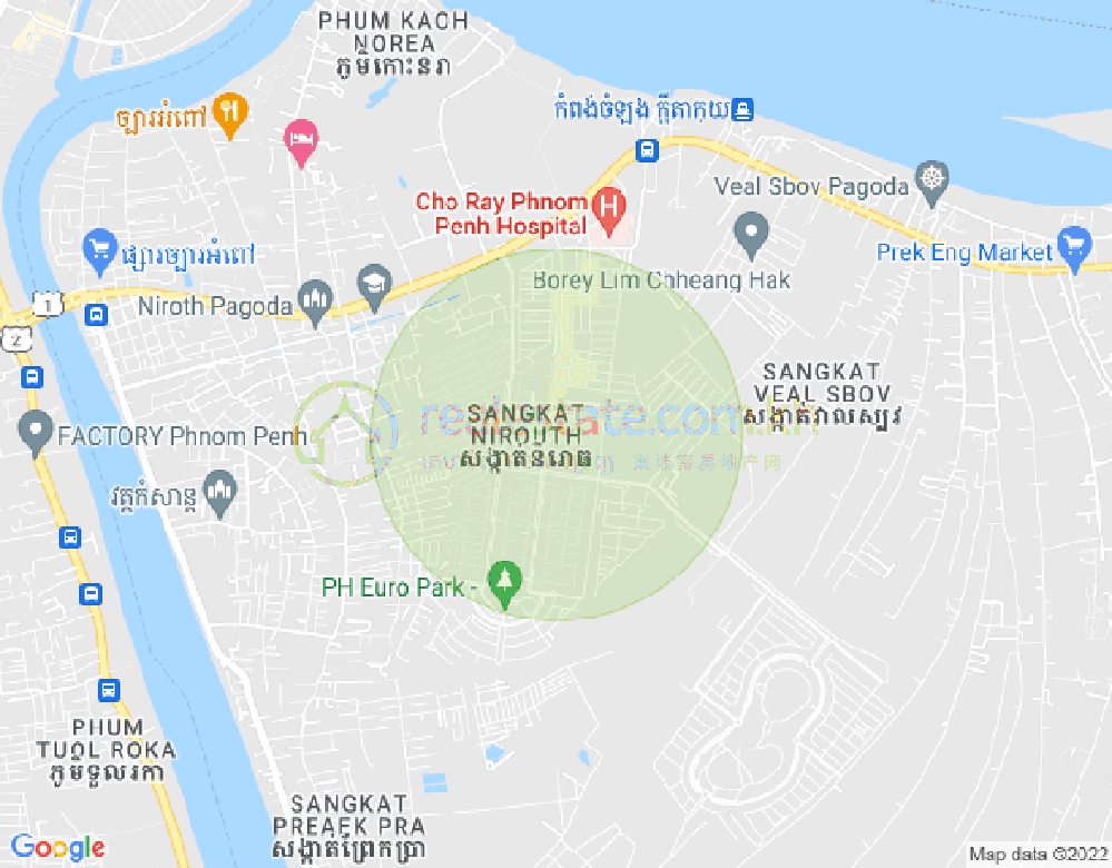 Mapa: Nirouth, Chbar Ampov, Phnom Penh