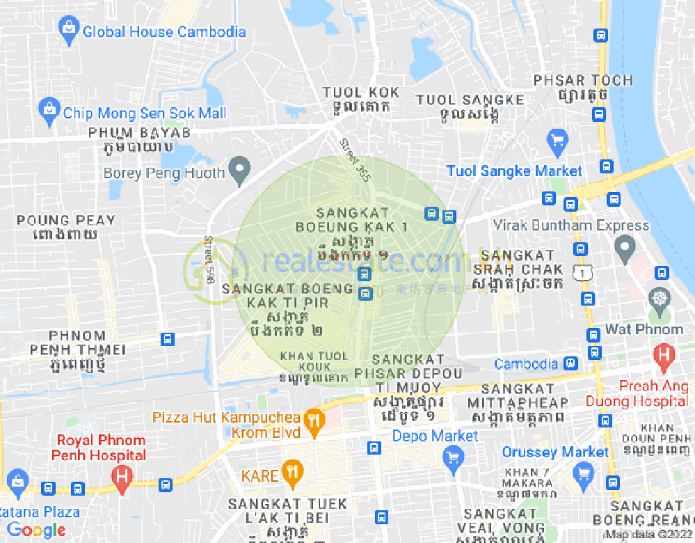 万谷湖1分区, 堆谷区, 金边地图