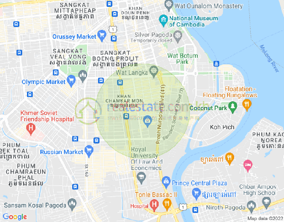 Map of BKK 1, Boeng Keng Kang, Phnom Penh