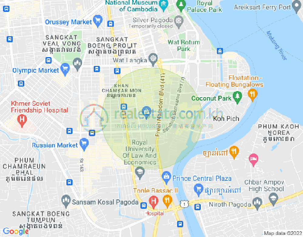 Map of BKK 1, Boeng Keng Kang, Phnom Penh