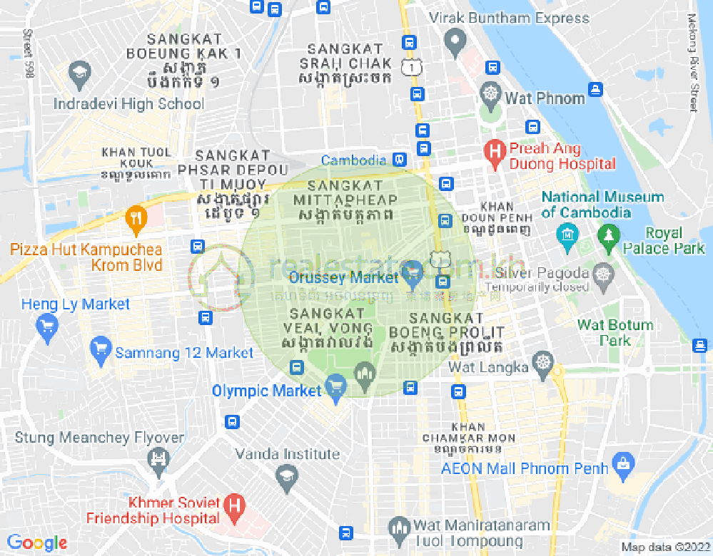 Veal Vong镇, 马卡拉区, 金边地图