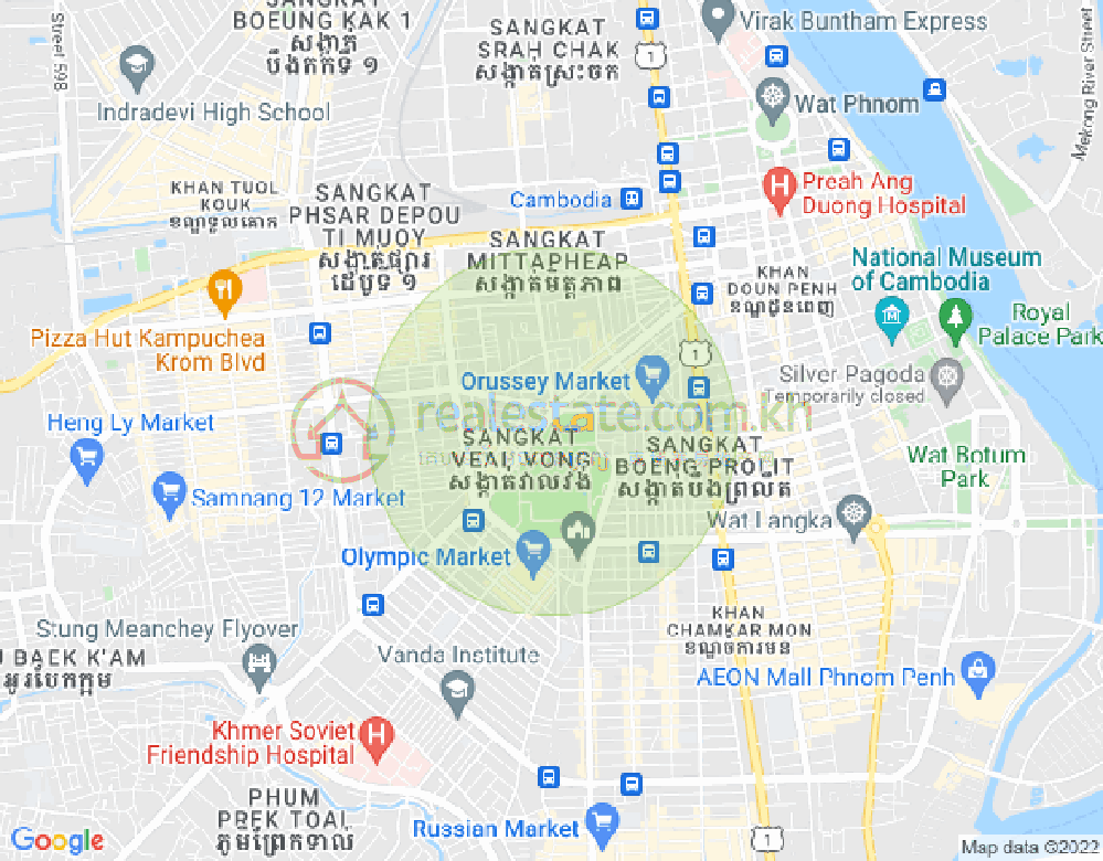 Mapa: Veal Vong, 7 Makara, Phnom Penh