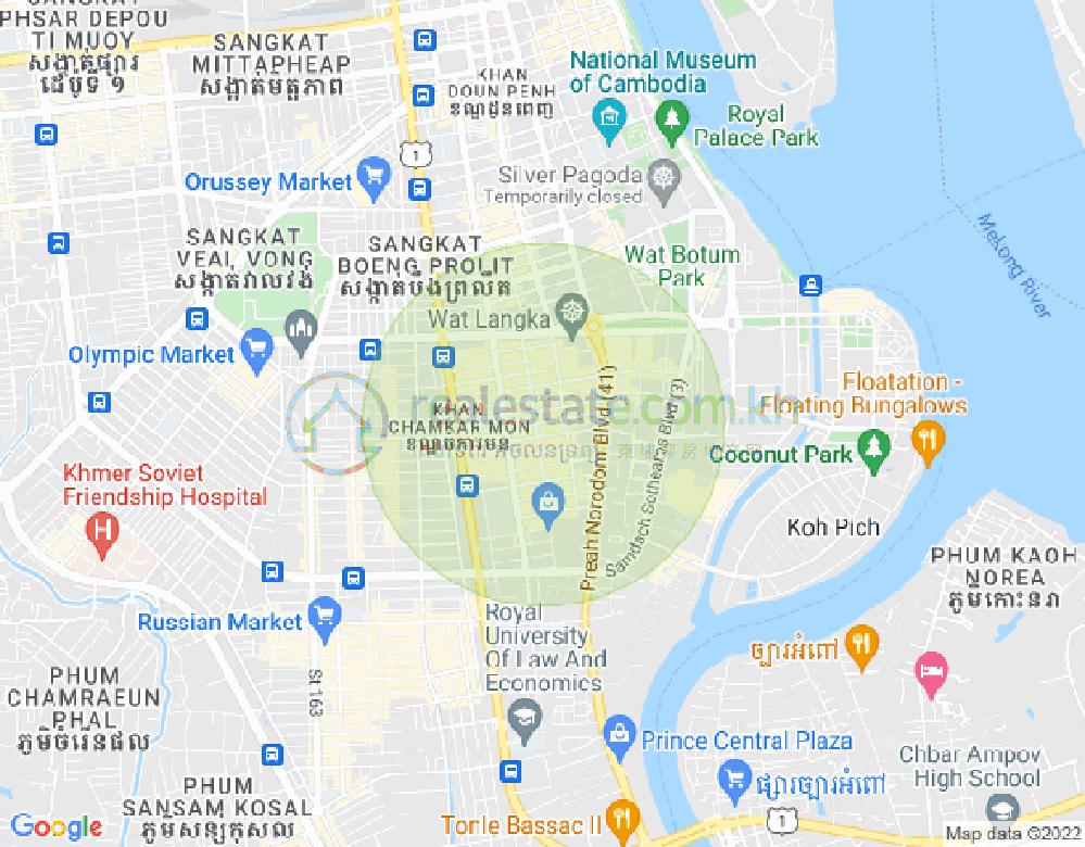 Map of BKK 1, Boeng Keng Kang, Phnom Penh