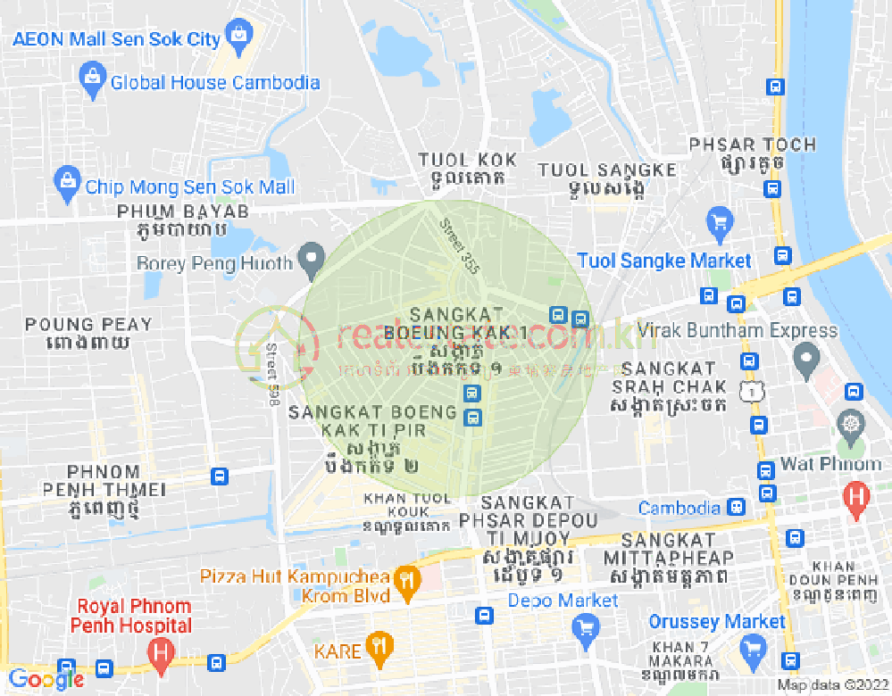 万谷湖1分区, 堆谷区, 金边地图