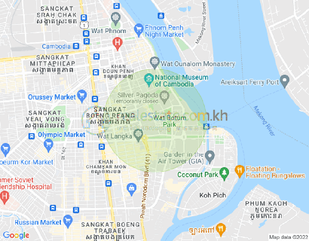 Mapa: Chakto Mukh, Daun Penh, Phnom Penh