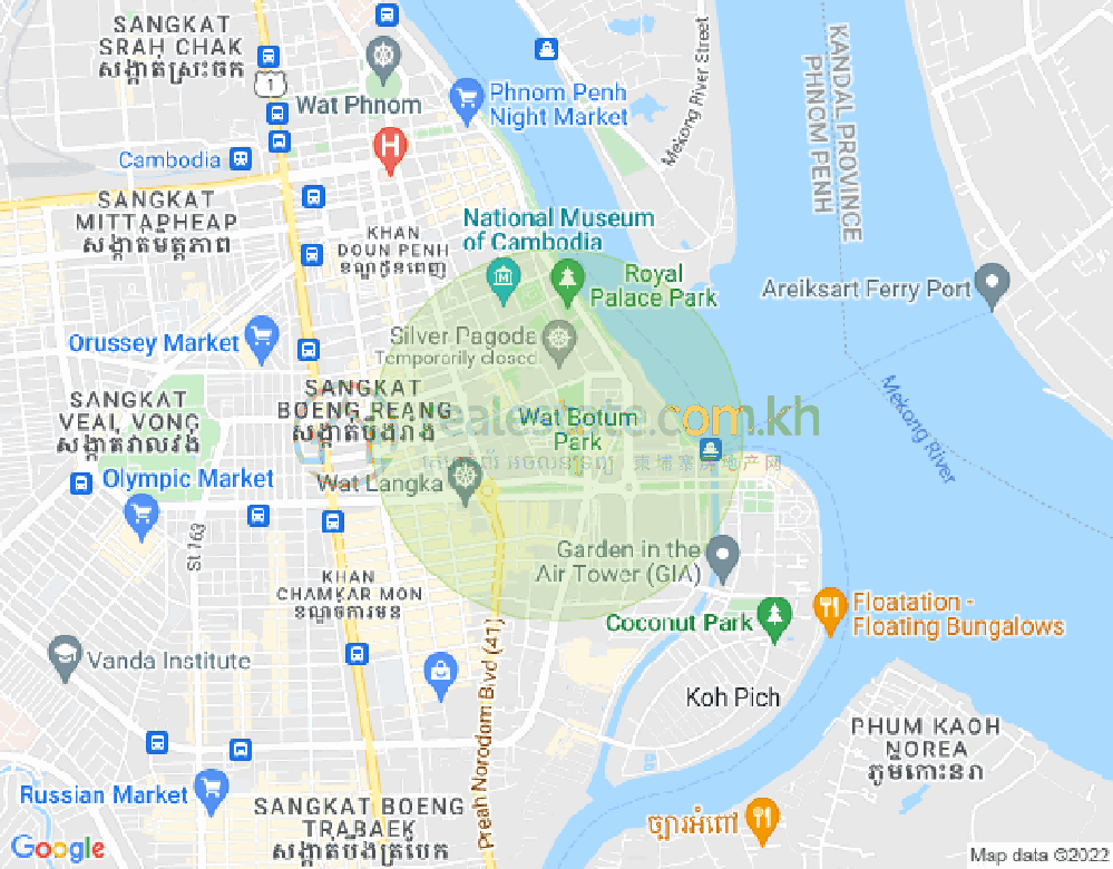 Mapa: Chakto Mukh, Daun Penh, Phnom Penh