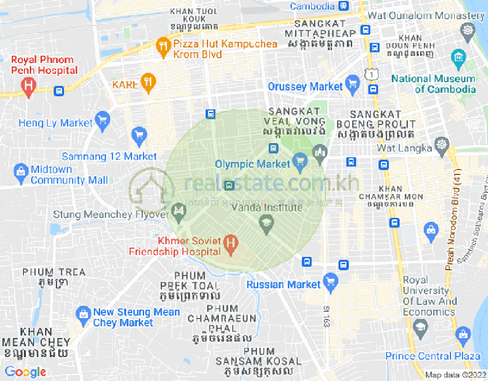 Map of Toul Svay Prey 2, Boeng Keng Kang, Phnom Penh
