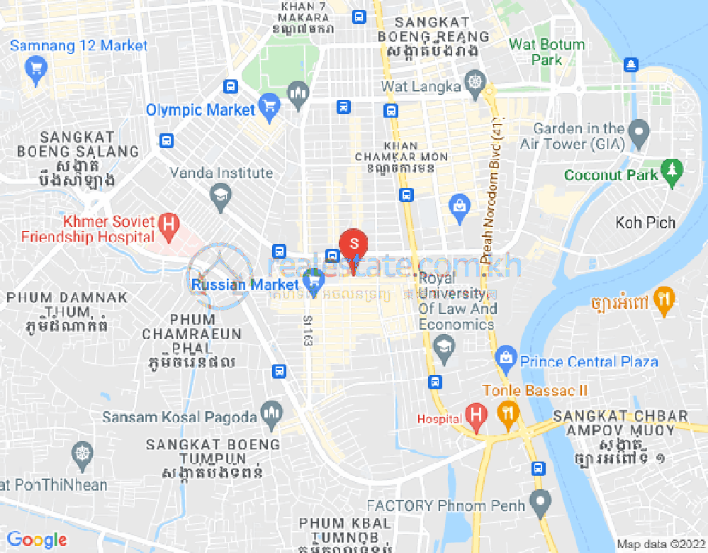 Map of Toul Tum Poung 1, Chamkarmon, Phnom Penh