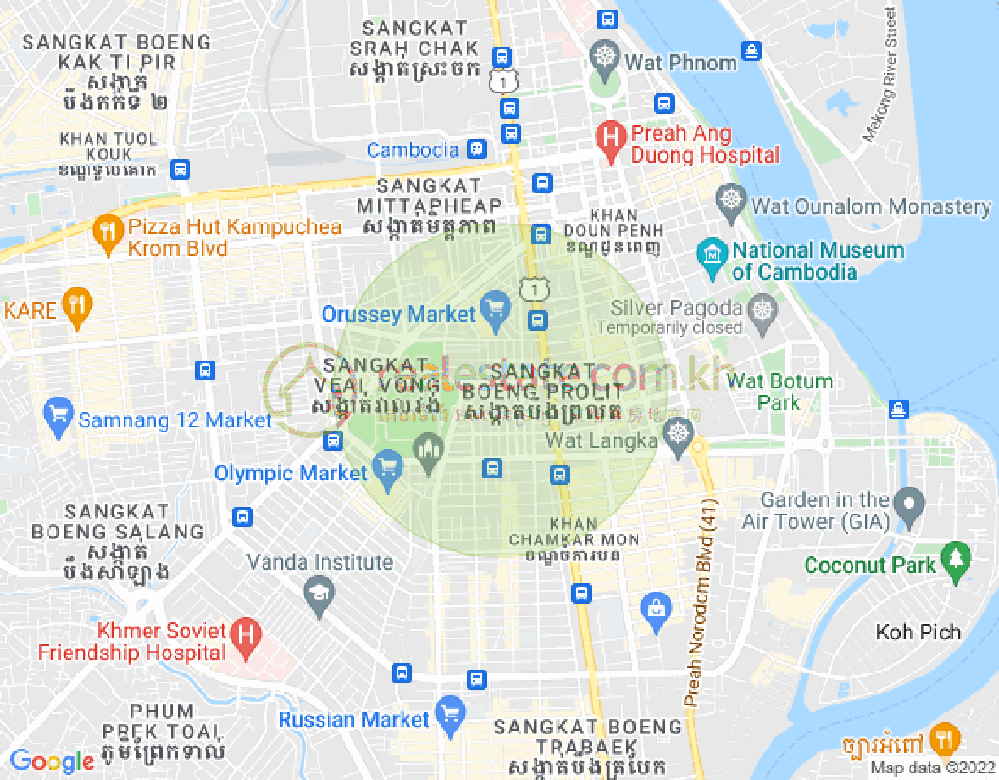 Карта Боенг Пролит, 7 Макара, Пномпень