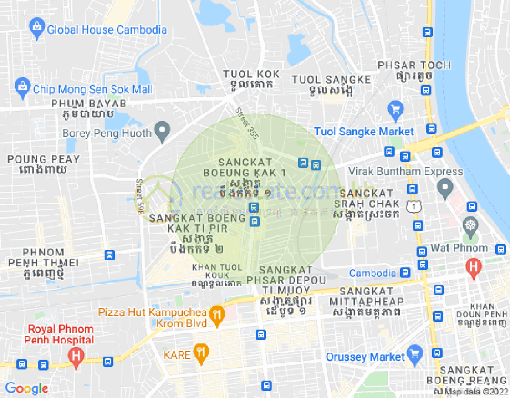 万谷湖1分区, 堆谷区, 金边地图