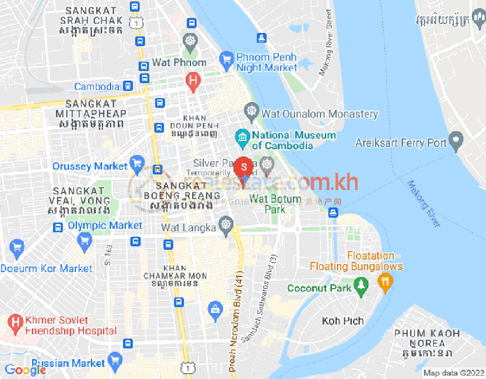 Mapa: Chey Chumneah, Daun Penh, Phnom Penh