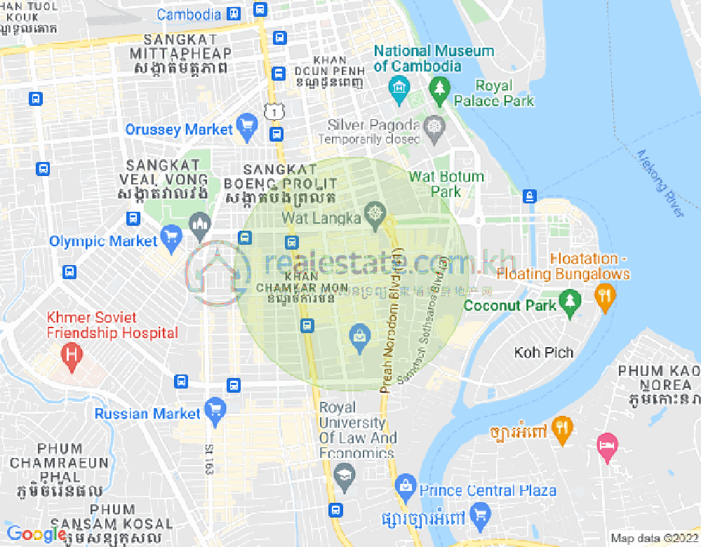 Mapa: BKK 1, Boeng Keng Kang, Phnom Penh