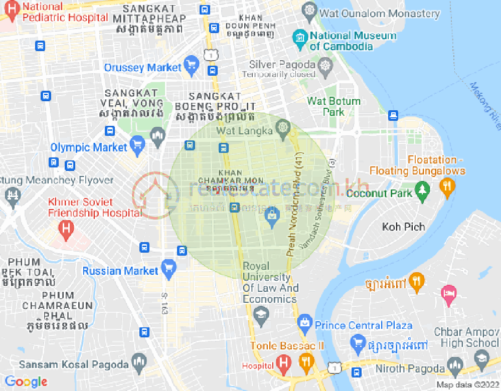 Map of BKK 1, Boeng Keng Kang, Phnom Penh