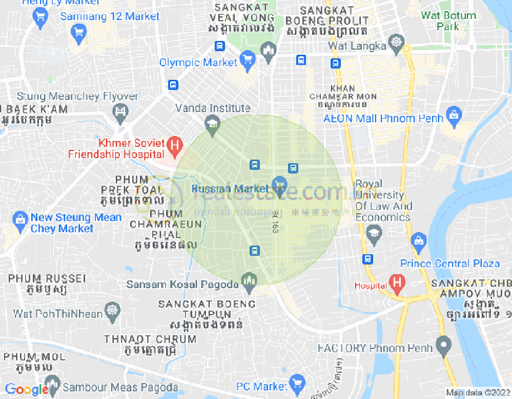 Map of Toul Tum Poung 2, Chamkarmon, Phnom Penh