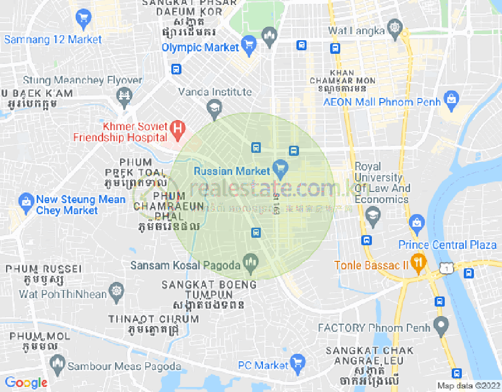 Карта Тул Том Пунг 1, Чамкармон, Пномпень