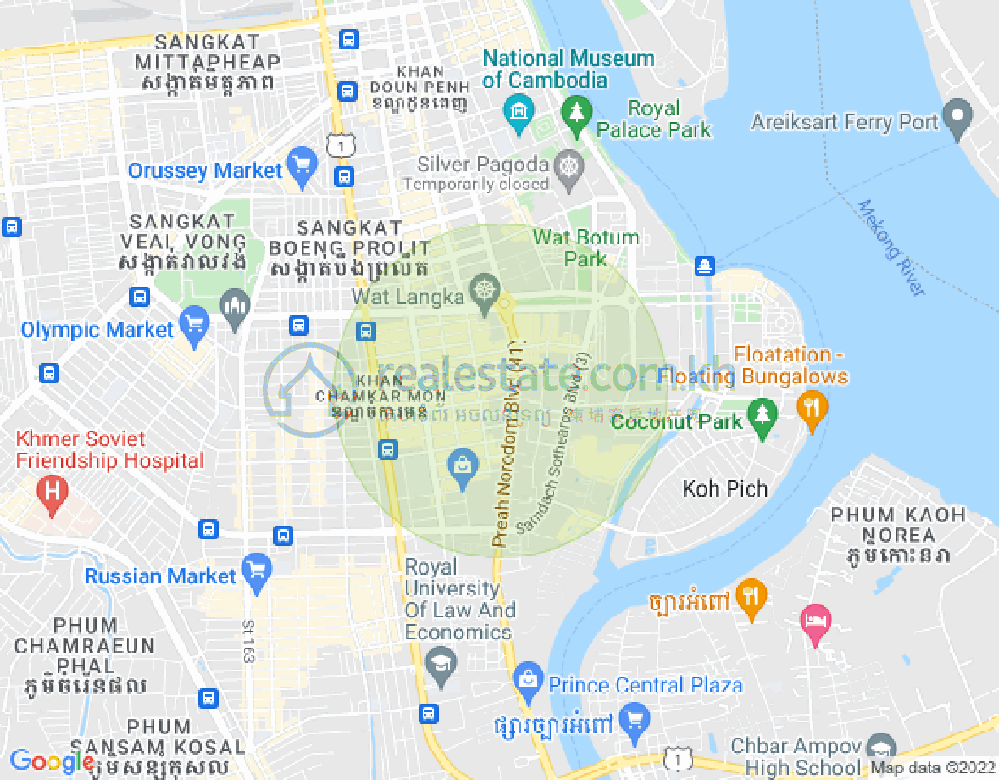 Map of BKK 1, Boeng Keng Kang, Phnom Penh