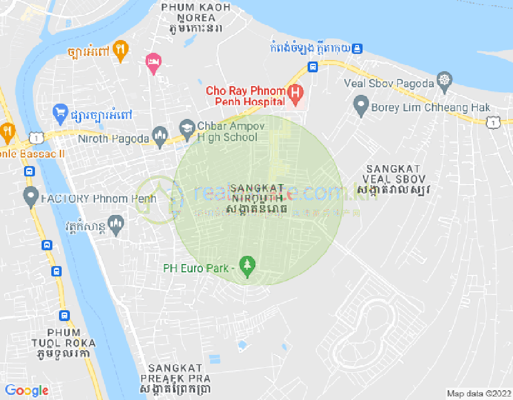 Map of Nirouth, Chbar Ampov, Phnom Penh