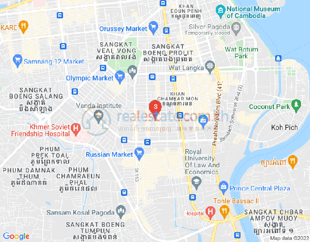 万景岗3分区（BKK3), 波哥堪, 金边地图
