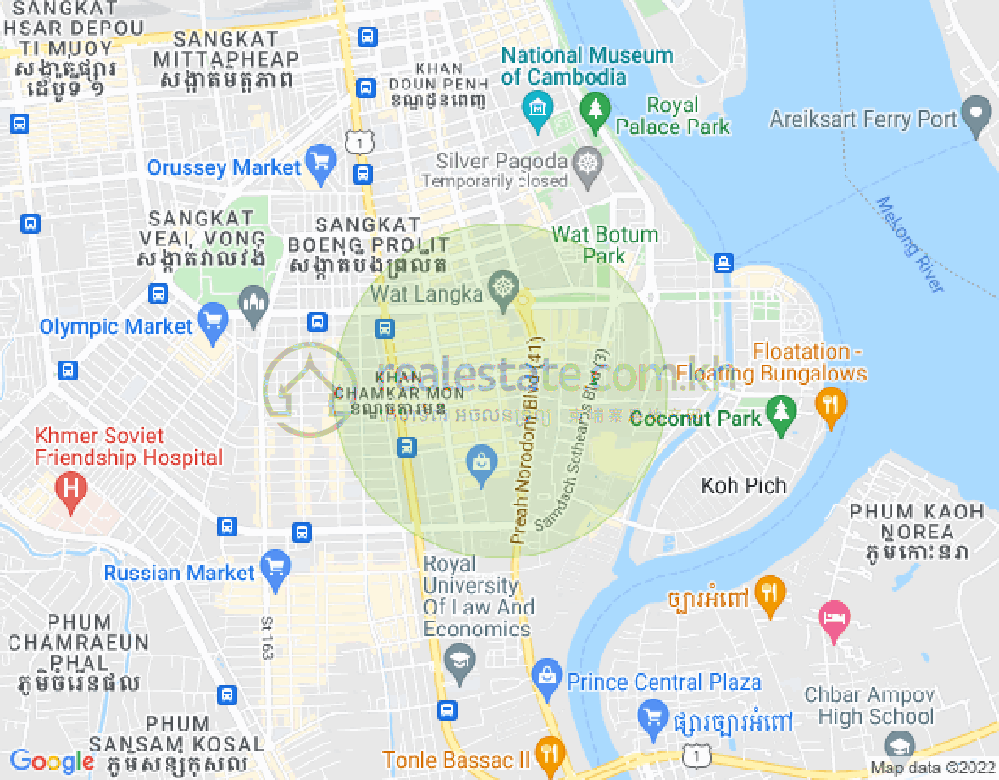Map of BKK 1, Boeng Keng Kang, Phnom Penh