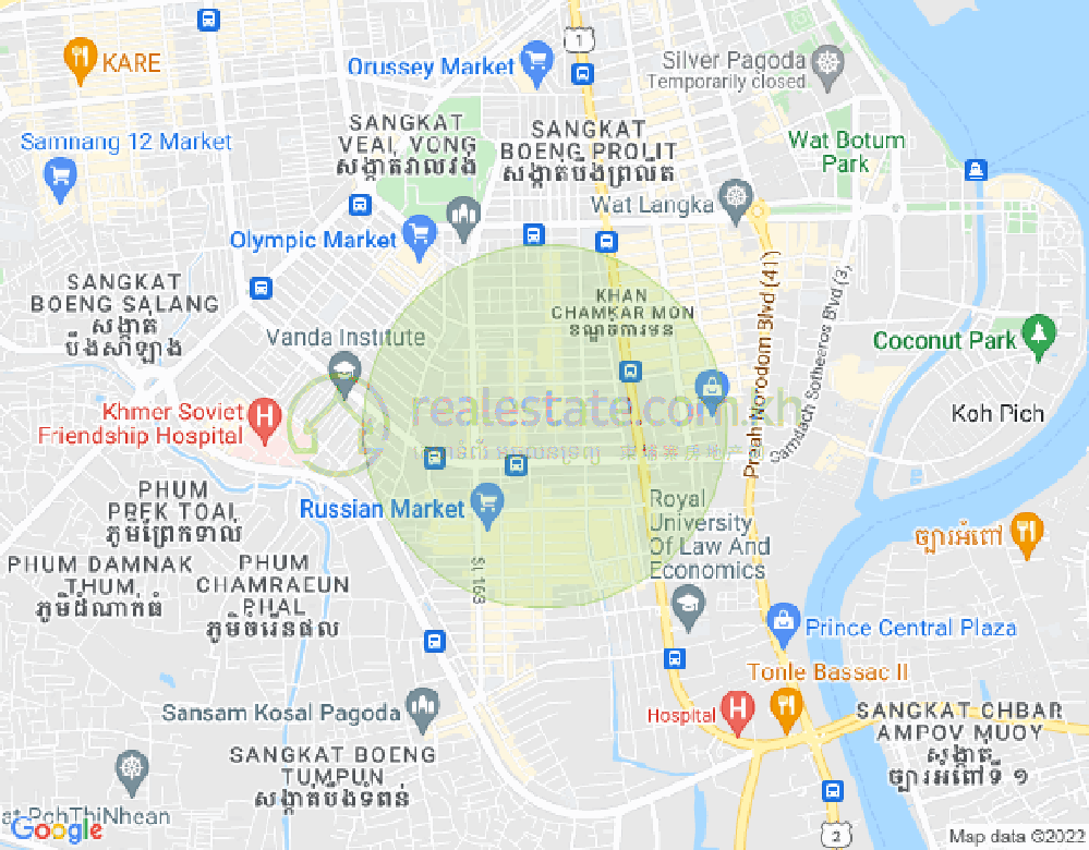 Map of BKK 3, Boeng Keng Kang, Phnom Penh