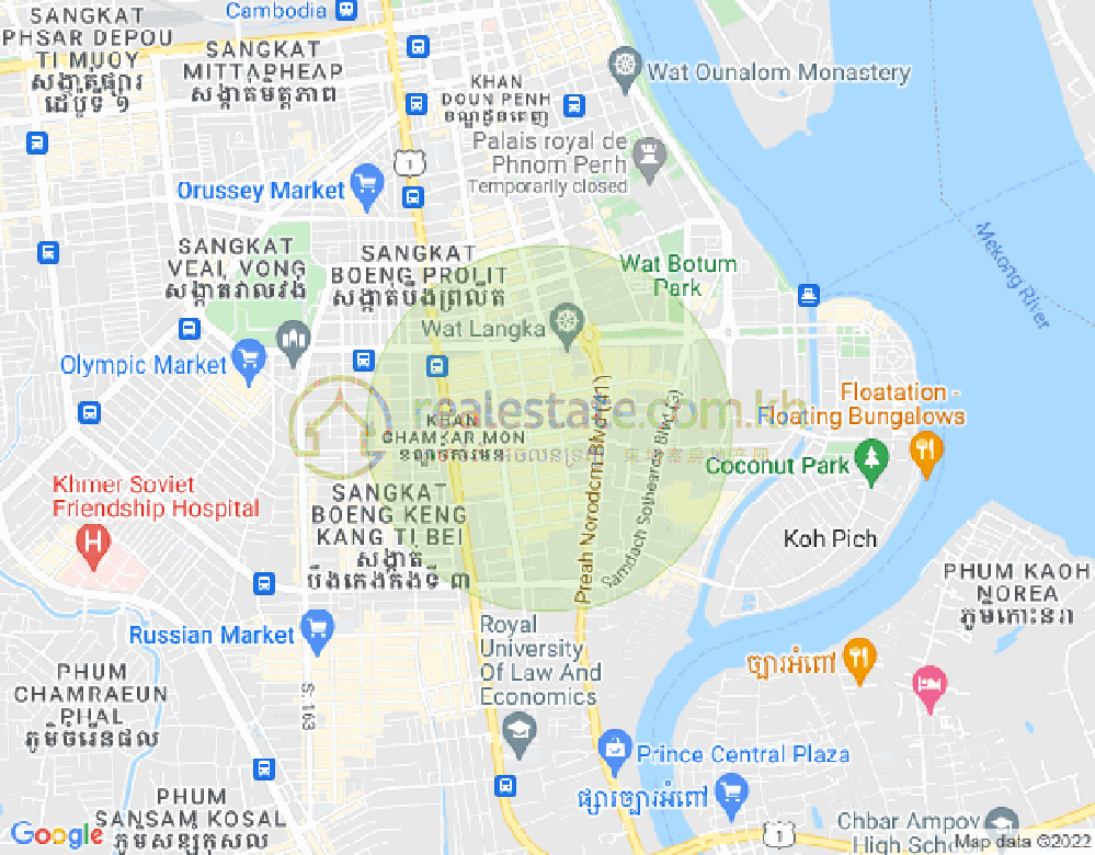 Map of BKK 1, Boeng Keng Kang, Phnom Penh