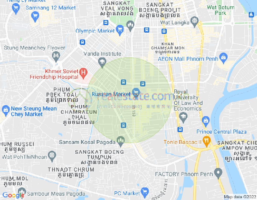 Map of Toul Tum Poung 2, Chamkarmon, Phnom Penh