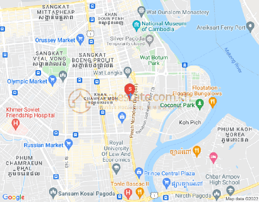 万景岗1分区（BKK1), 波哥堪, 金边地图