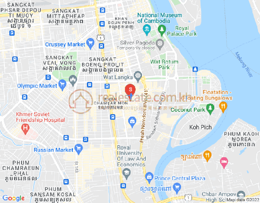 Mapa: BKK 1, Boeng Keng Kang, Phnom Penh