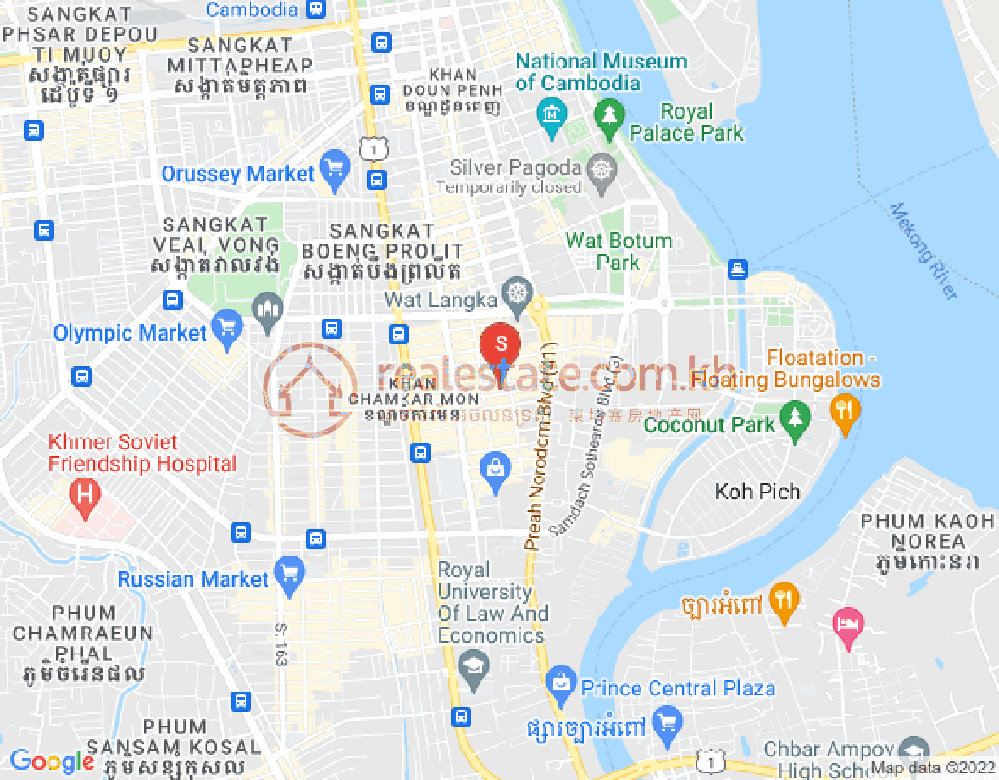 Mapa: BKK 1, Boeng Keng Kang, Phnom Penh