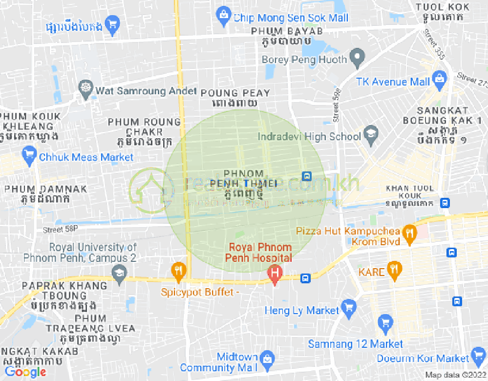Map of Phnom Penh Thmey, Sen Sok, Phnom Penh