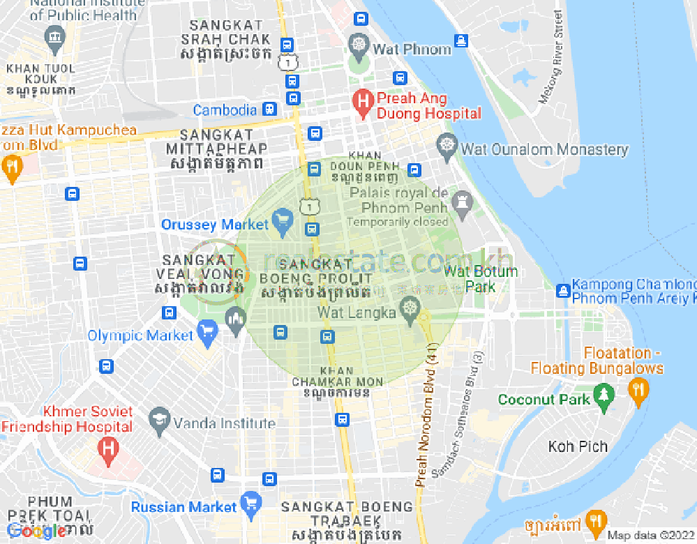 Map of Chey Chumneah, Daun Penh, Phnom Penh