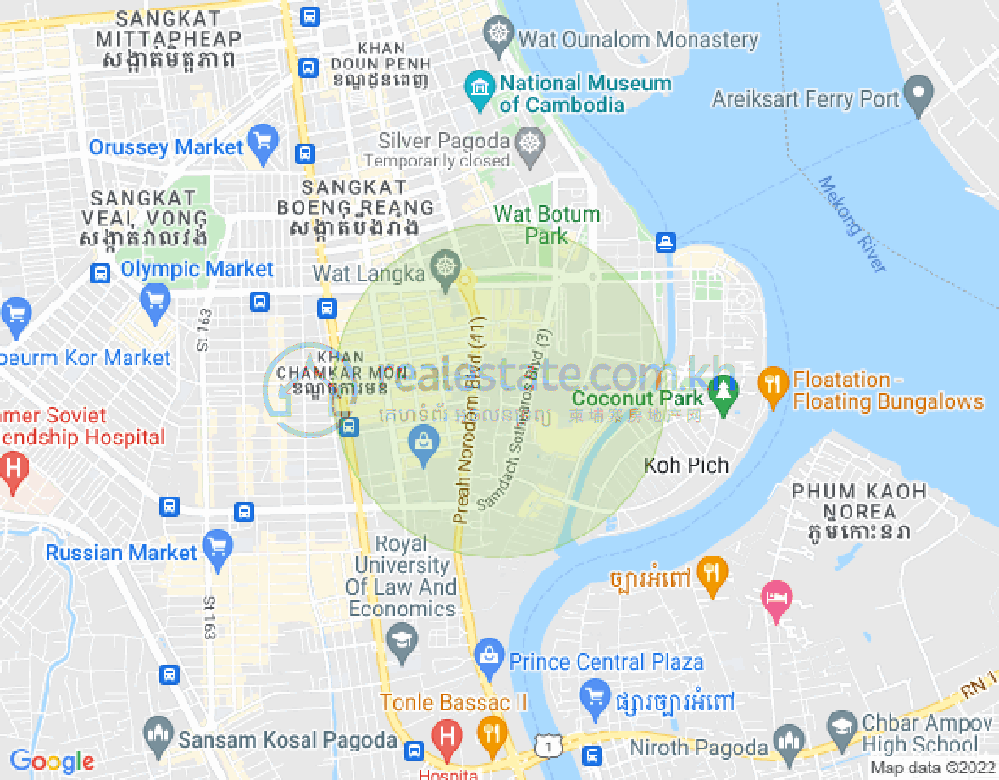 Mapa: Chakto Mukh, Daun Penh, Phnom Penh