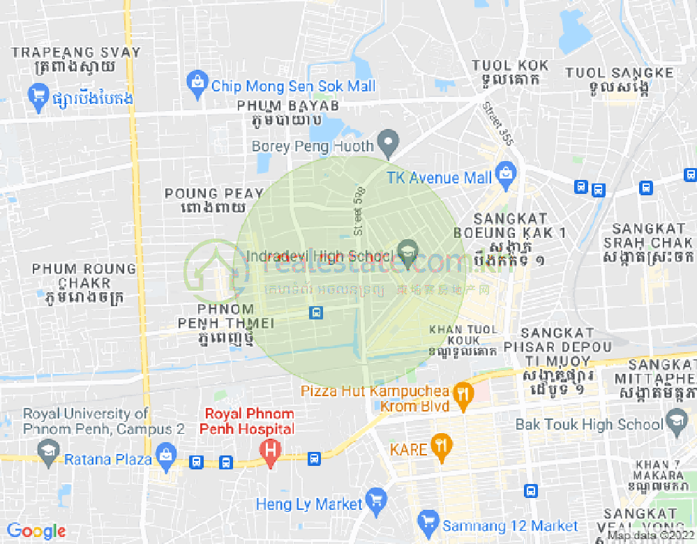 万沙朗分区, 堆谷区, 金边地图