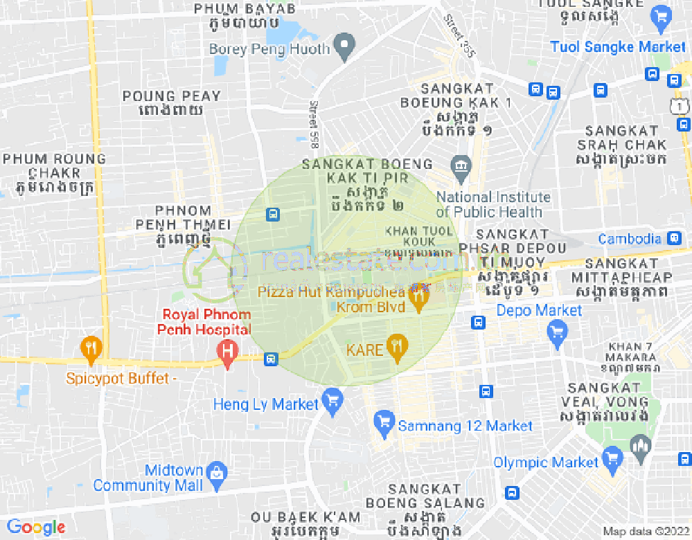 แผนที่ ตึกลัก 2, ตuolโกก, พนมเปญ