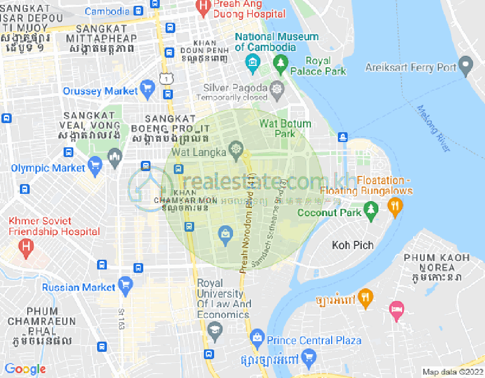 万景岗1分区（BKK1), 波哥堪, 金边地图