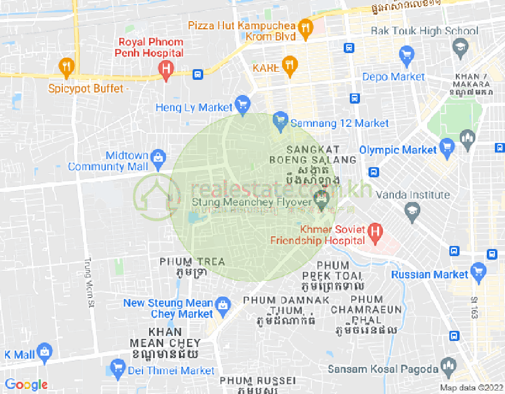 Tuek Thla屯, 森速区, 金边地图