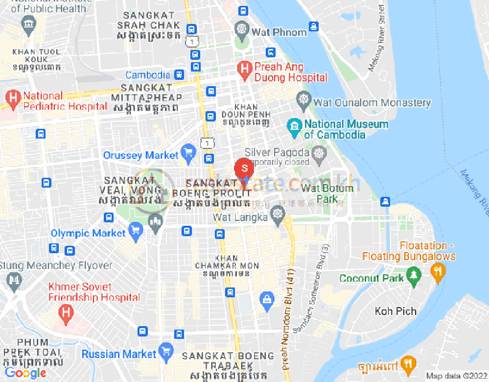 Карта Боенг Реанг, Доун Пень, Пномпень