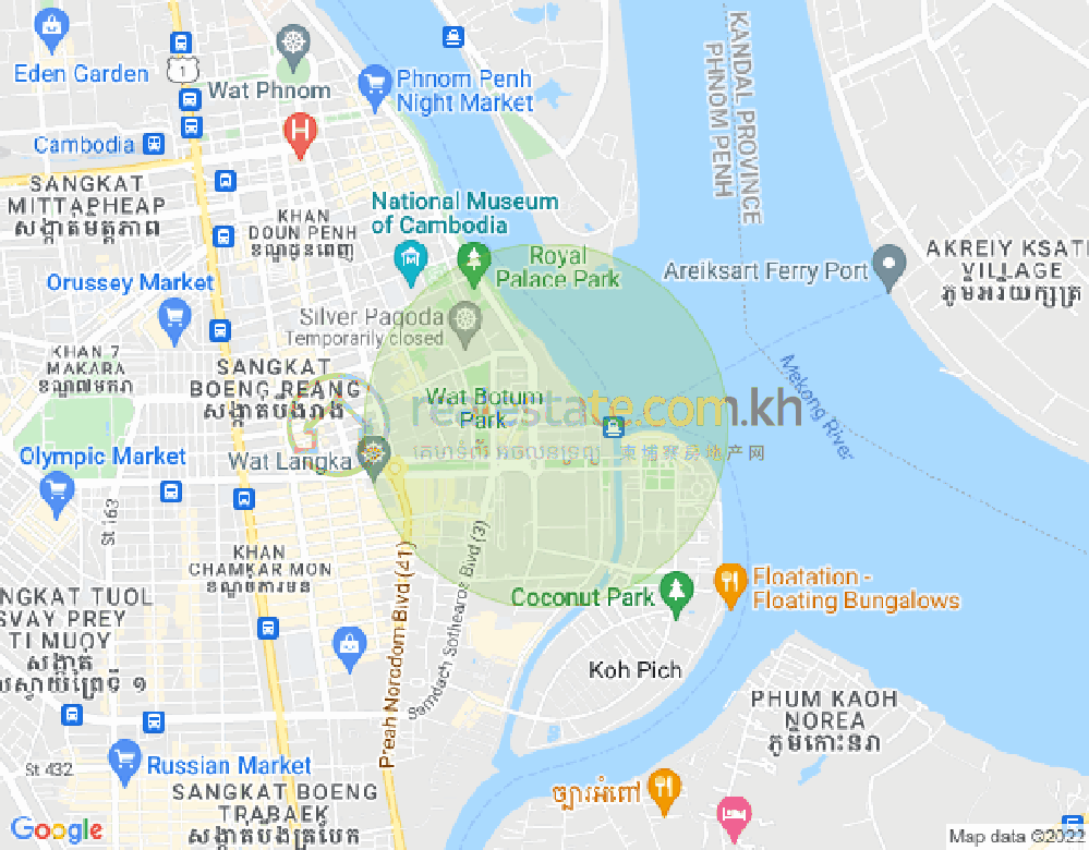 Mapa: Chakto Mukh, Daun Penh, Phnom Penh